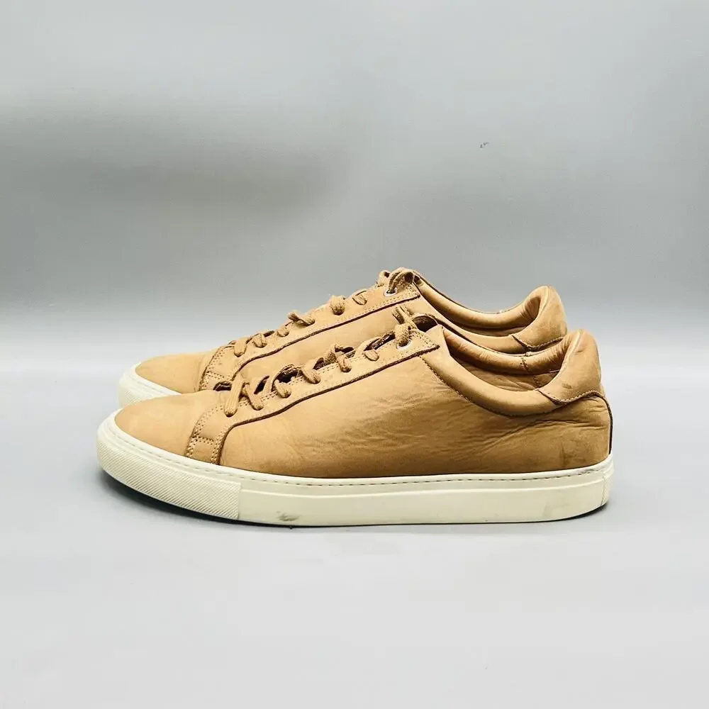 Suitsupply Shoes Mens 10 Brown Leather Low Top Casual Sneakers Comfort Walking
